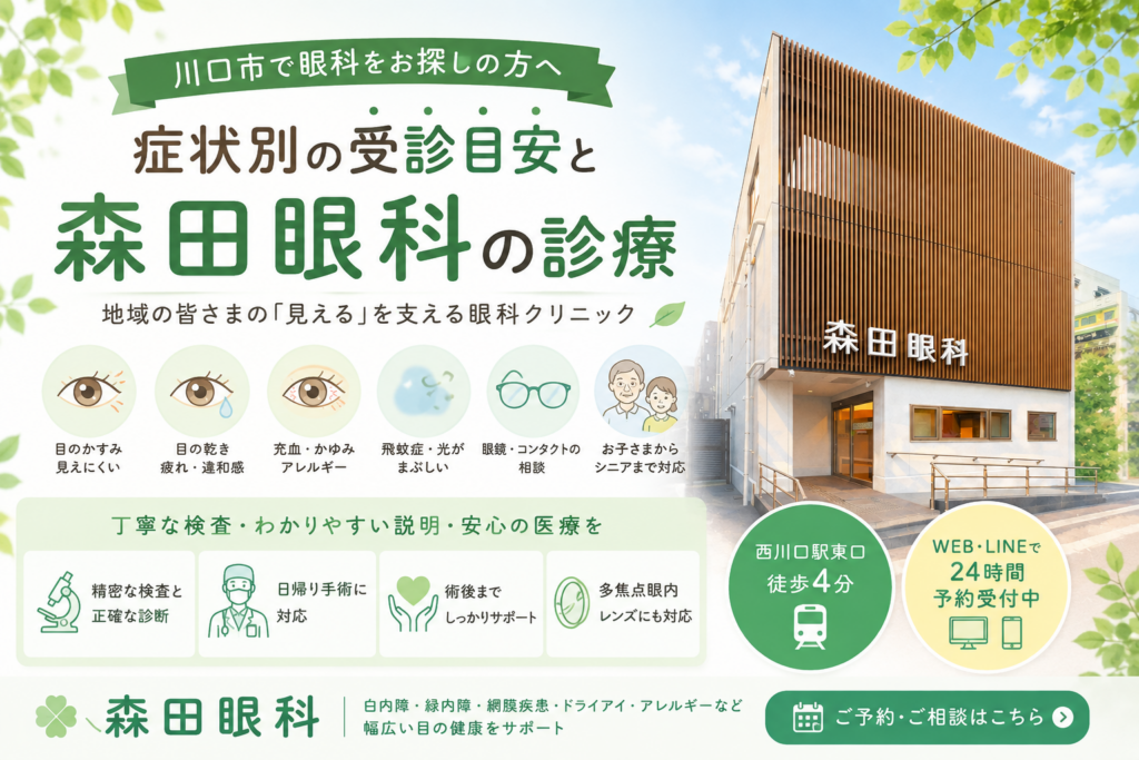 川口市で眼科をお探しの方へ|症状別の受診目安と森田眼科の診療案内