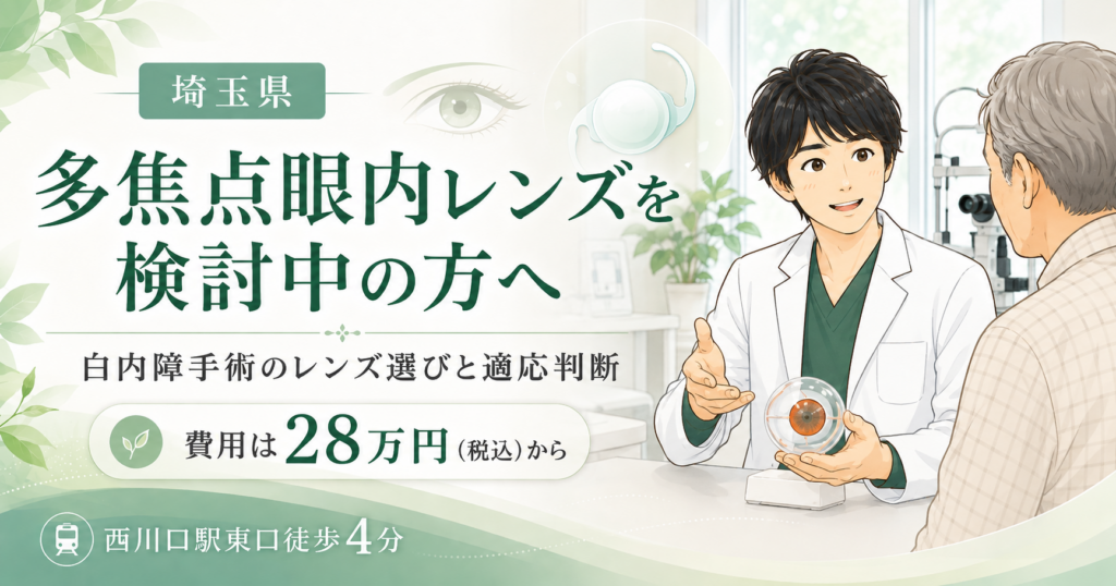 埼玉県で多焦点眼内レンズを検討する方に向けた白内障手術と眼内レンズ選びの案内
